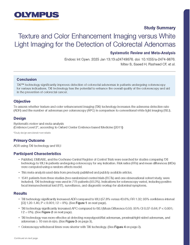 Texture and Color Enhancement Imaging versus White Light Imaging for the Detection of Colorectal Adenomas